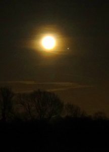Moon and Jupiter rising over Wolverhampton