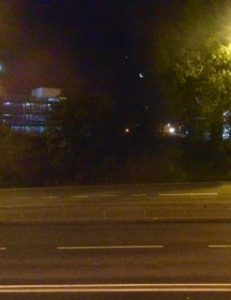 Pic 2 - Crescent moon and Venus, from Wolverhampton bus station (Photo by Linda Manas)
