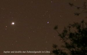 Jupiter and double star in Libra