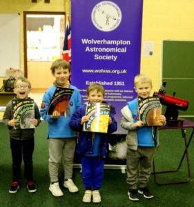 Some of the Beavers with books about the planets