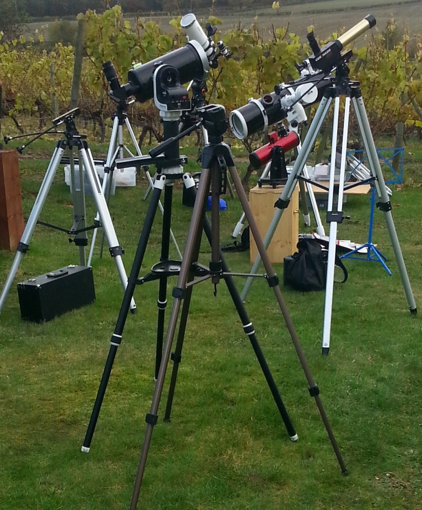 Telescopes set up for transit of Mercury