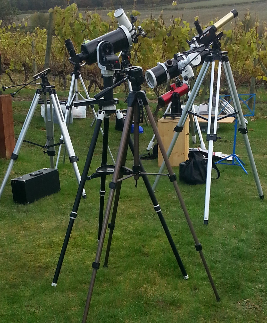 Telescopes set up for transit of Mercury