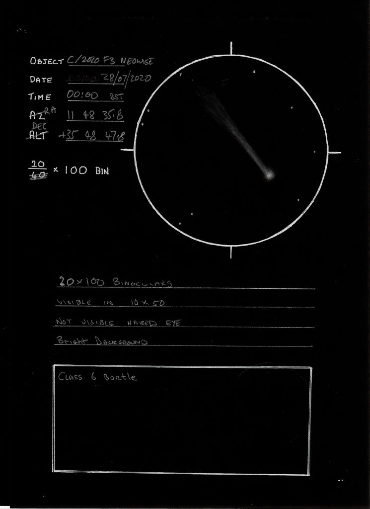 Comet Neowise sketch by Trevor Clifton