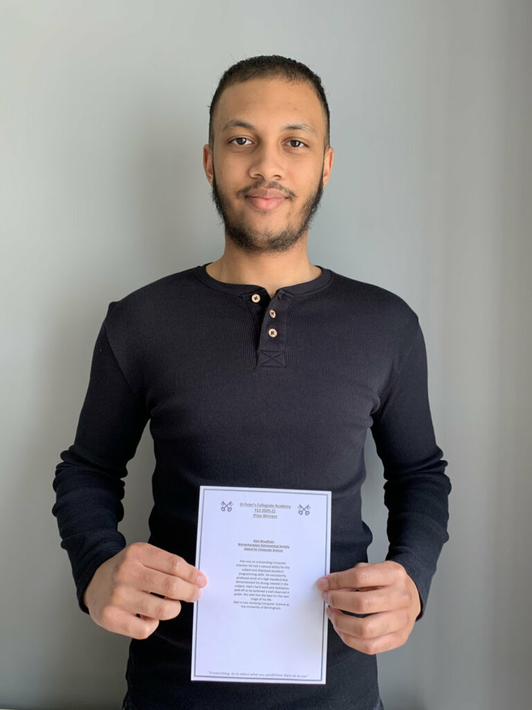 Alex Woodham, the recipient of the 2021 award