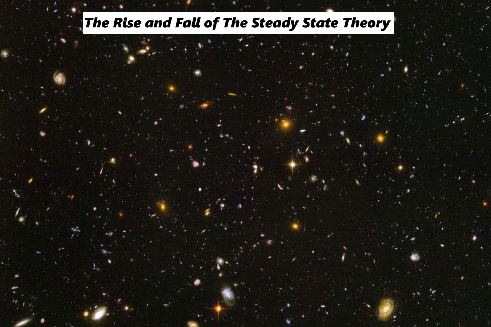 A Hubble Space Telescope image showing a large number of galaxies